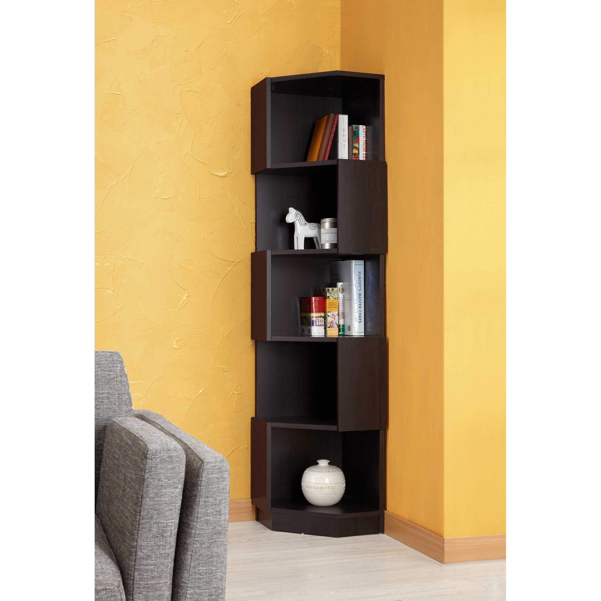 Varick Gallery Courtdale 71" Corner Unit Bookcase & Reviews Wayfair